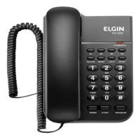 Telefone Elgin com Fio Memrias, Chave de Bloqueio Preto Tcf2200