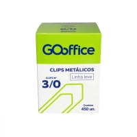 Clips 3/0 Galvanizado Go Office Fio 1,00mm Leve Cx 450un