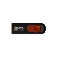 Pen Drive Adata C008 64gb Usb 2.0 Preto e Vermelho Ac008-64g-rkd