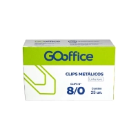 Clips 8/0 Go Office Galvanizado Fio 1,40mm Leve Cx 25un