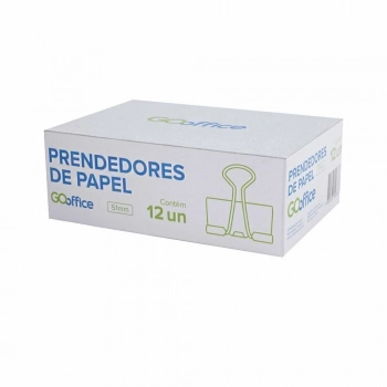 Prendedor de Papel 25mm Go Office Preto Cx 12un