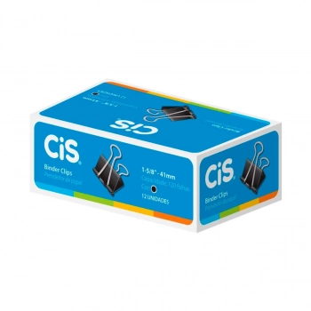 Prendedor de Papel 41mm Cis Preto Cx 12un