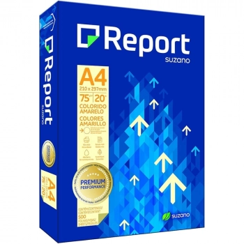 Papel A4 Report Amarelo Resma com 500 Folhas