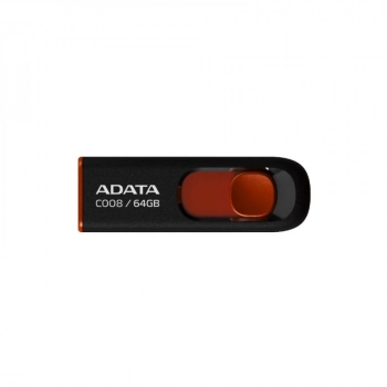 Pen Drive Adata C008 64gb Usb 2.0 Preto e Vermelho Ac008-64g-rkd