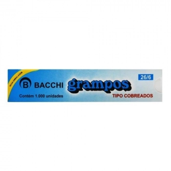 Grampos Bacchi Cobreados 26/6 Cx 1.000un