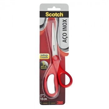 Tesoura 3m Scotch 18cm Uso Geral Vermelha