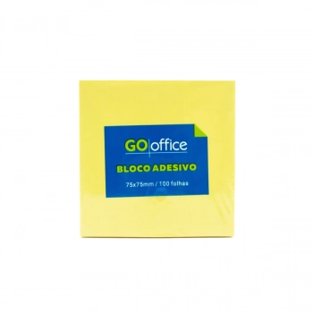 Bloco Adesivo Go Office 75x75mm Amarelo