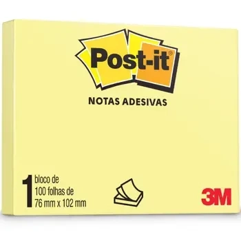 Bloco Adesivo Post-it 3m 76x102mm Amarelo