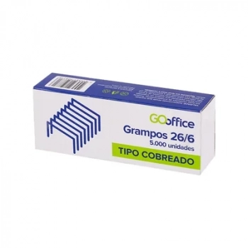 Grampo 26/6 Cobreado Go Office Cx 5.000un