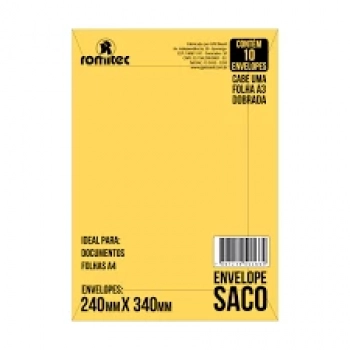 Envelope Saco 240x340mm Kraft Ouro Gpk Pct 10un