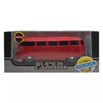 Kombi Vermelha Super Bus Pneus de Borracha Poliplac 7331
