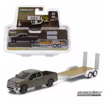 Ford F-150 + Flatbed Trailer Diecast Hitch e Tow Serie 5