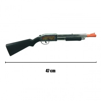 Kit Xerife Armas Espingarda Pistola Cromada Distintivo com Mascara
